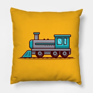 Train Cartoon Illustration Pillow