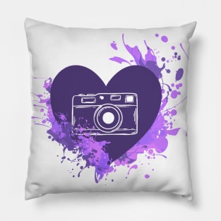 Purple Heart Camera Pillow