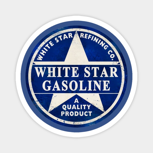 White Star Gasoline Magnet by MindsparkCreative