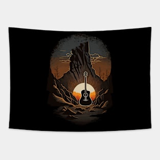 Retro Guitar Gift Guitarist Rock Concert Festival Guitar Tapestry