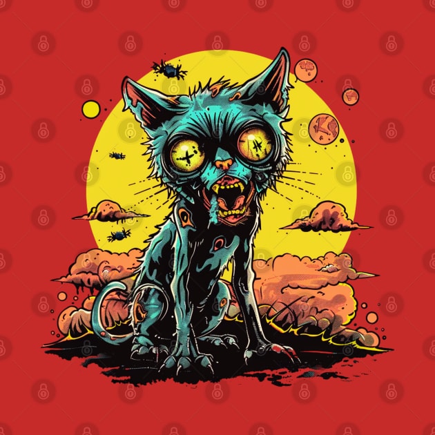 Creepy Cat Zombie by OscarVanHendrix