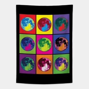 Abstract Retro Moon Art Tapestry