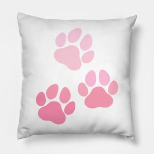 Walking Paw Prints- Pink! Pillow