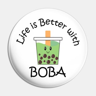 Life is Better with Boba Matcha Green Tea Pin