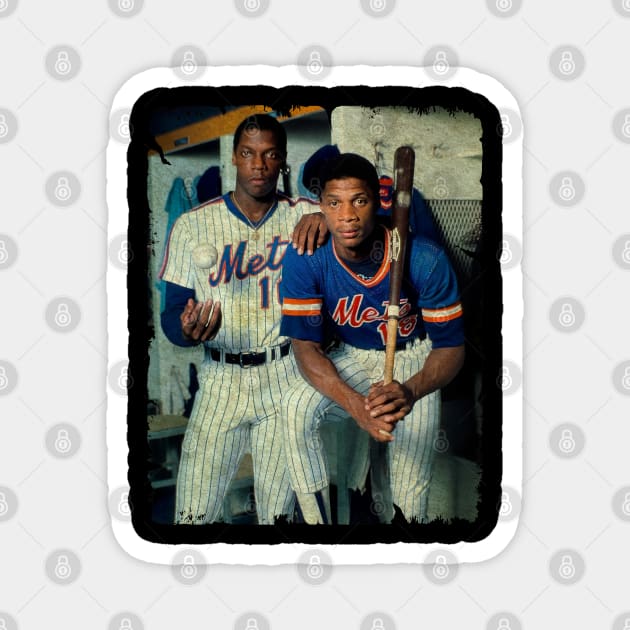 Dwight Gooden and Darryl Strawberry in New York Mets, 1983 Magnet by PESTA PORA