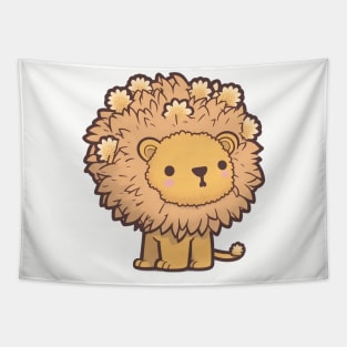 Afro Mini Wild Lion with leaves in his hair Tapestry