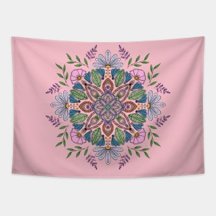 Flowery Mandala Tapestry