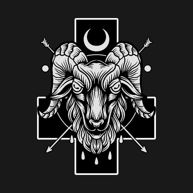 Celestial Satanic Cross Goat by pa2rok