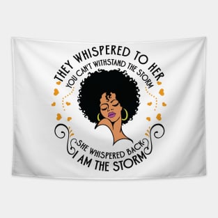 I am the storm. African American Woman Tapestry