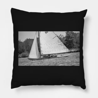 Family in sailing boat on the Norfolk Broads Pillow