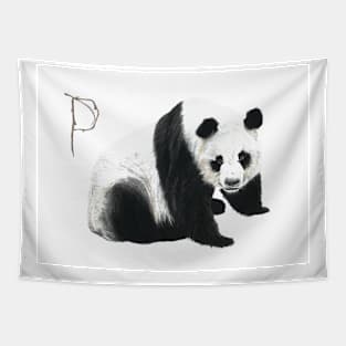 P for panda alphabet illustration Tapestry