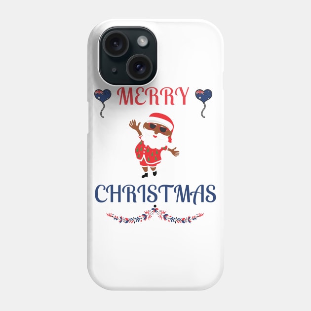 Australian Merry Christmas Cool Santa Phone Case by NickDsigns