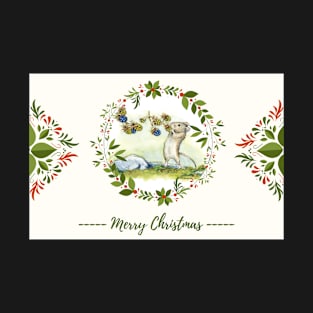 Mouse Merry Christmas card . T-Shirt