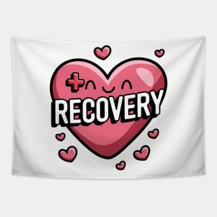 Recovery In Kawaii Pink Heart Tapestry
