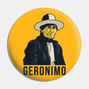 Geronimo Native American Vector Art 2 Pin