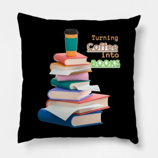 Turning coffee into books Pillow