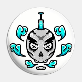 Death Skull Blue Smoke Pin