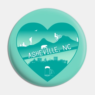 I Love AVL - Heart Cityscape - GREEN NA 08 Pin