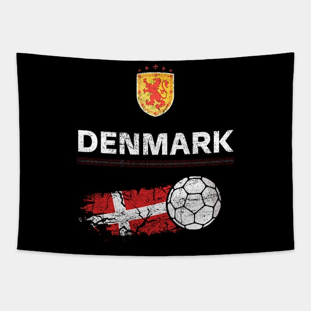 Denmark Soccer Fans Jersey Danish Flag Football Lovers Tapestry by TeeBlade