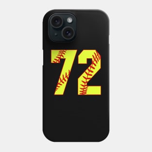 Fastpitch Softball Number 72 #72 Softball Shirt Jersey Uniform Favorite Player Biggest Fan Phone Case