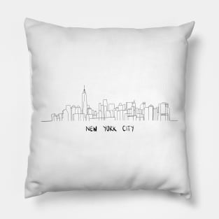 New York City Skyline Line Art 2 Pillow