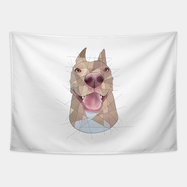 Smiling Dog Tapestry by Blacklightco