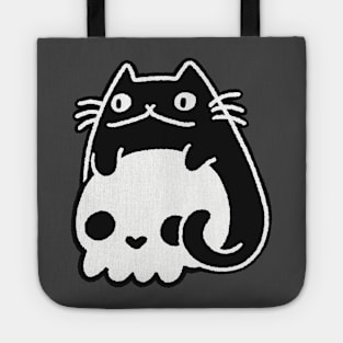 Happy Cat with Skull Tote