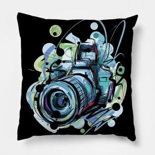 Camera multicolor Design Pillow