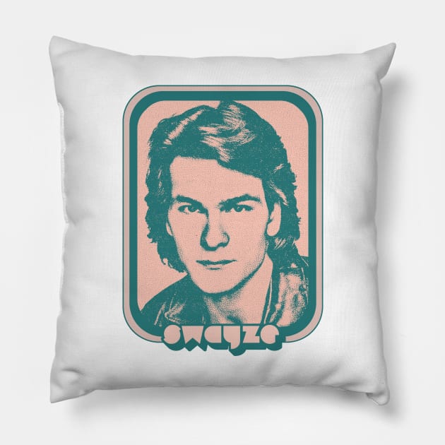 Patrick Swayze / Retro 80s Fan Aesthetic Design Pillow by DankFutura