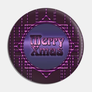 Purple Merry Xmas lettering in vintage artdeco style  burlesque Pin