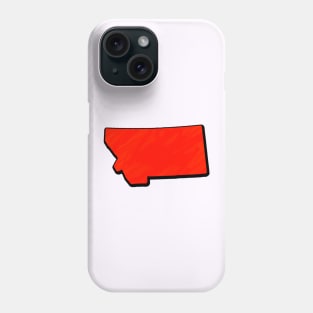 Bright Red Montana Outline Phone Case