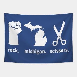 Rock Michigan Scissors Game Tapestry