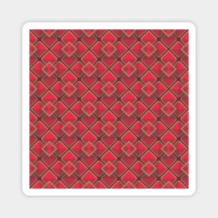 Mosaic Tile Ruby Red and Copper Magnet