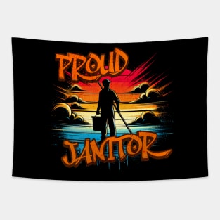 Proud Janitor Untold Heroes Graffiti Design Tapestry