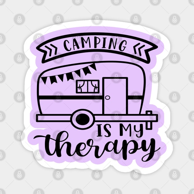 Camping Is My Therapy Camper RV Magnet by GlimmerDesigns