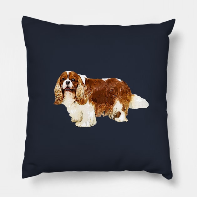 Cavalier king charles spaniel Pillow by ElegantCat