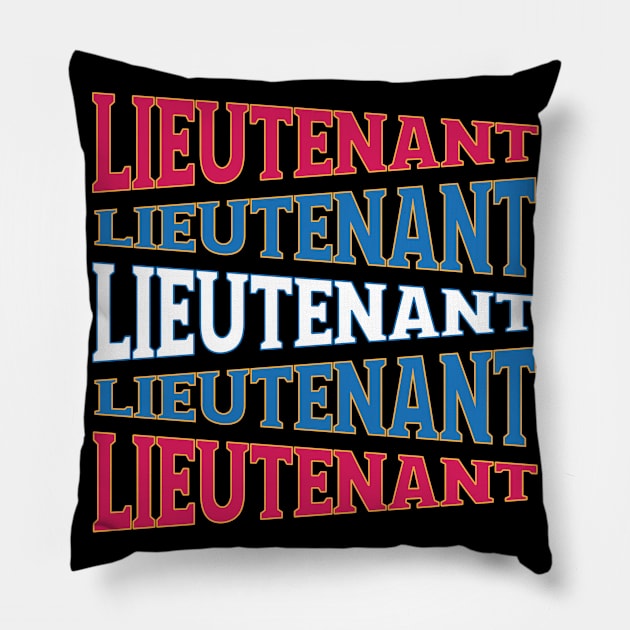 TEXT ART USA LIEUTENANT Pillow by LAVA-ROMA-NOVA