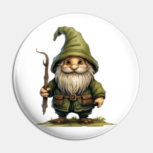 Whimsical Green Christmas Gnome Pin