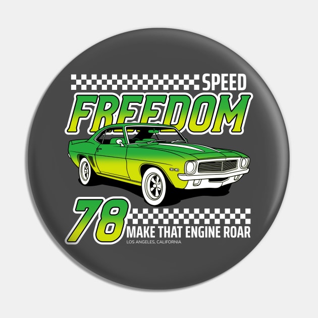 Muscle Car Racer - Speed Pin by Tip Top Tee's