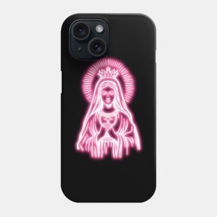 Pink Neon Virgin Mary Phone Case