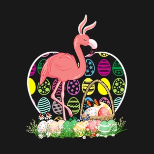 Flamingo Easter Eggs Funny Easter Day Eggs Hunters T-Shirt