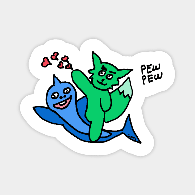 Pew Pew Kitty Color Magnet by GiiPiiD