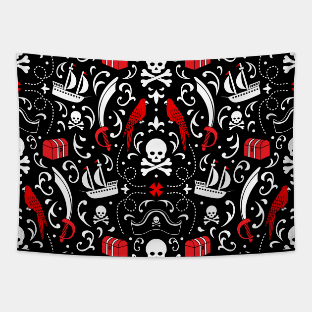 A Pirate's Life Damask Tapestry by robyriker