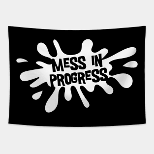 Mess in Progress (White) Tapestry