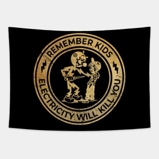 Vintage Remember Black Retro Tapestry