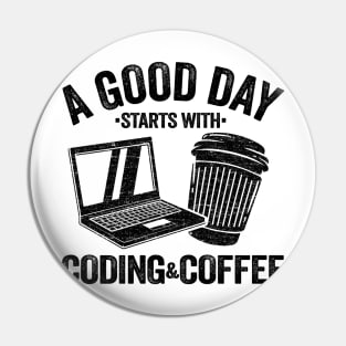 Coding & Coffee Day Programmer Software Developer Gift Pin