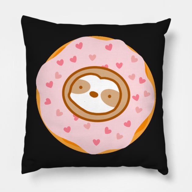 Cute Heart Sprinkle Donut Sloth Pillow by theslothinme