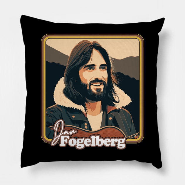 Dan Fogelberg --- Retro Illustration Style Pillow by DankFutura