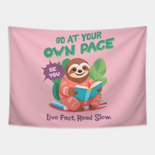 Cozy Sloth Go At Your Own Pace Tapestry