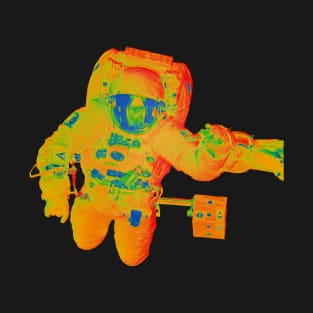 NASA Astronaut in Yellow, Orange, Blue and Green Colors T-Shirt